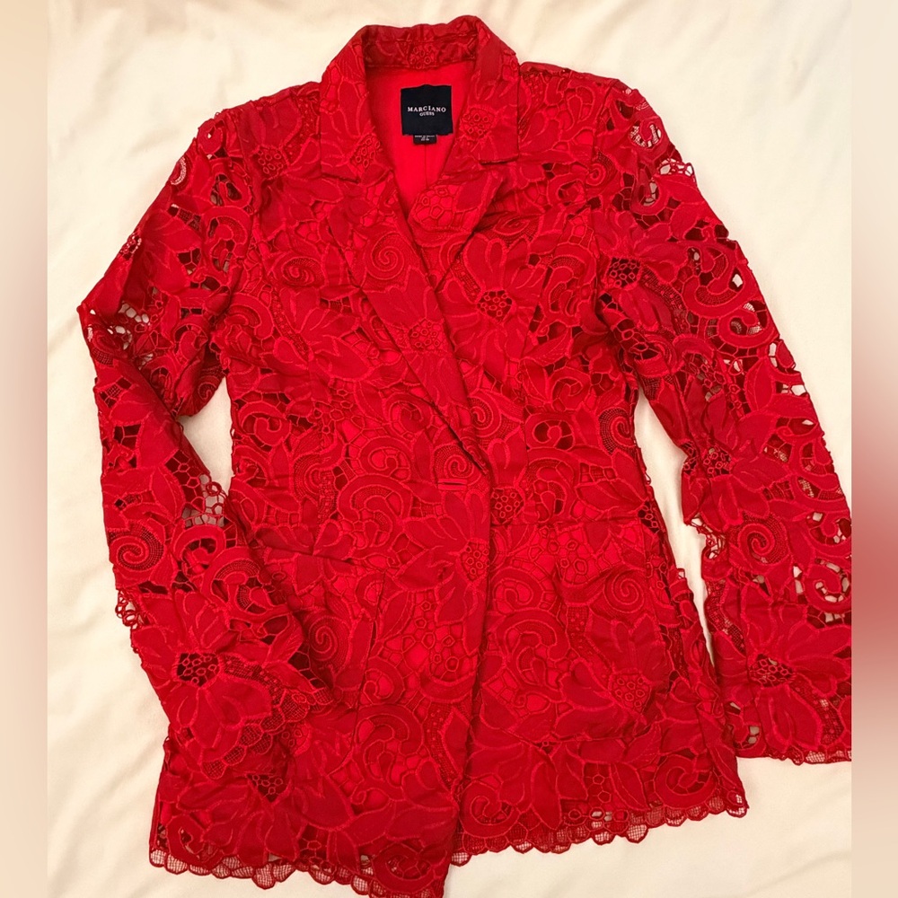 Marciano Scarlet Lace Blazer